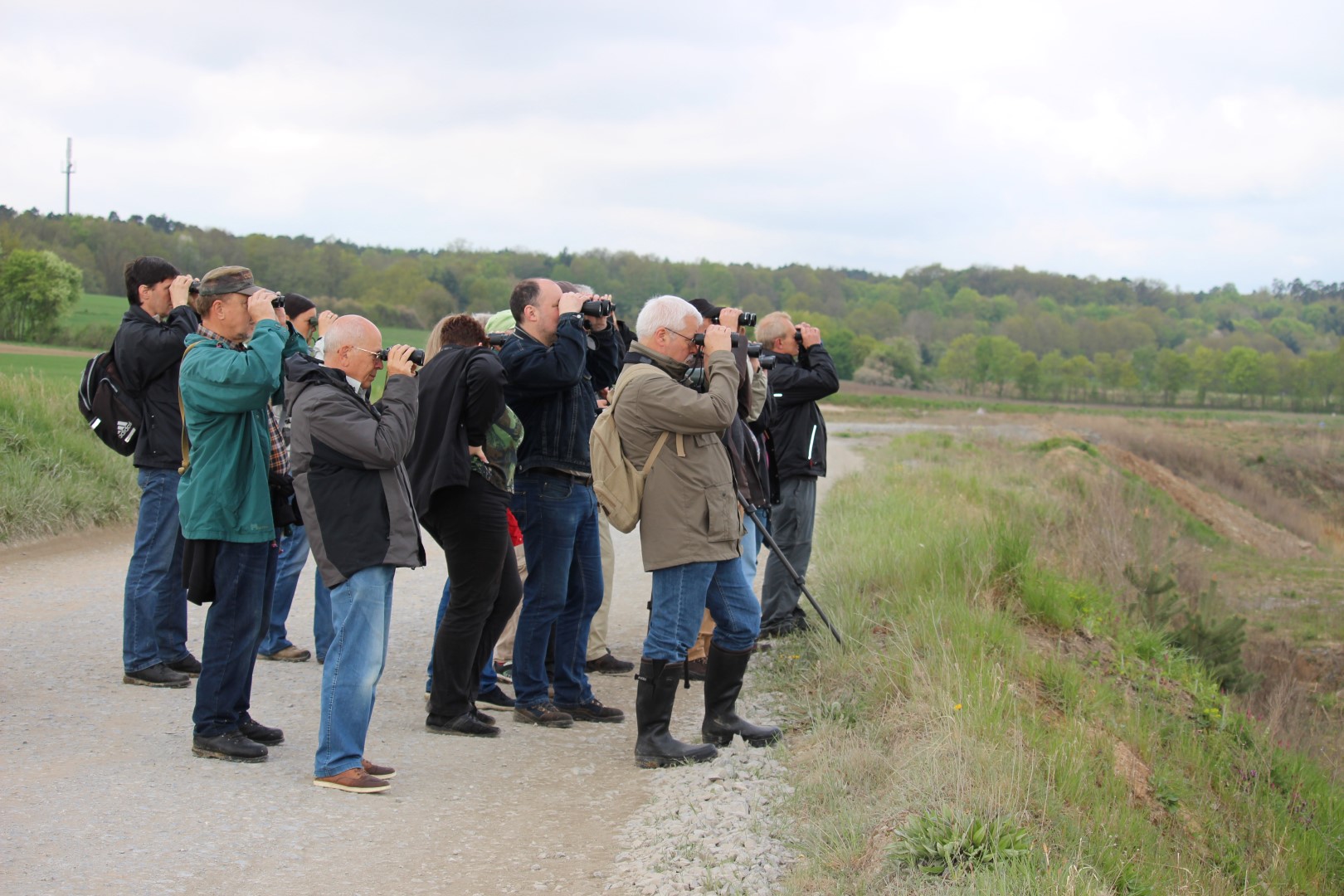 OrnithologischeFuehrung Hoerblach Ornithologen in der KIesgrube